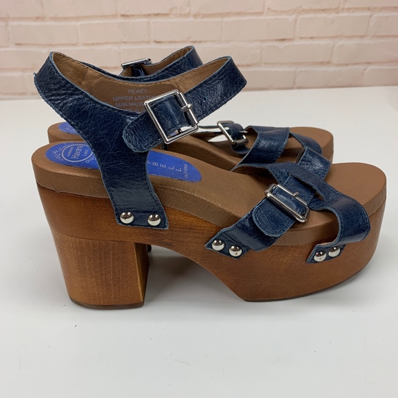 Jeffrey Campbell Shoes - JEFFREY CAMPBELL Sandals Peasy Blue Leather Wedges